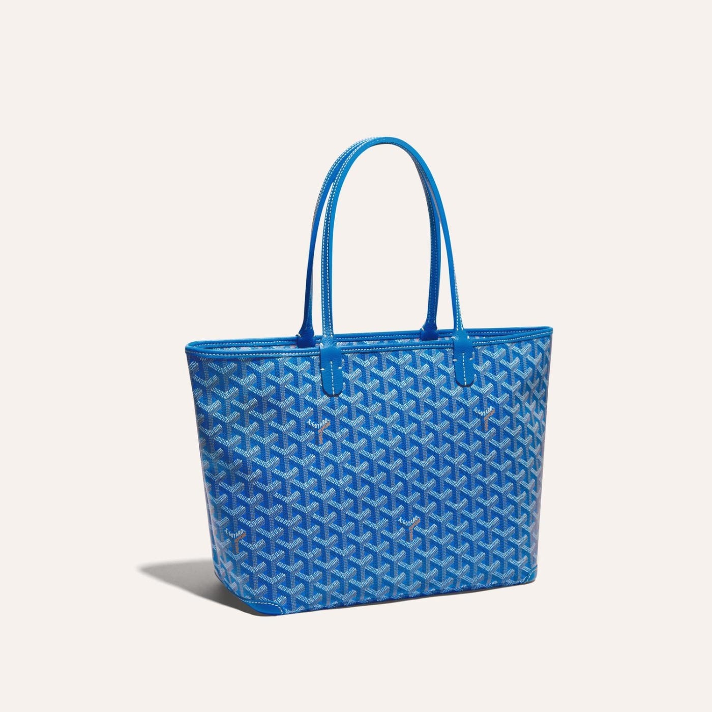 Goyard Goyardine Artois Tote PM Sky Blue Canvas & Chevroches Calfskin Palladium Hardware - Image 2